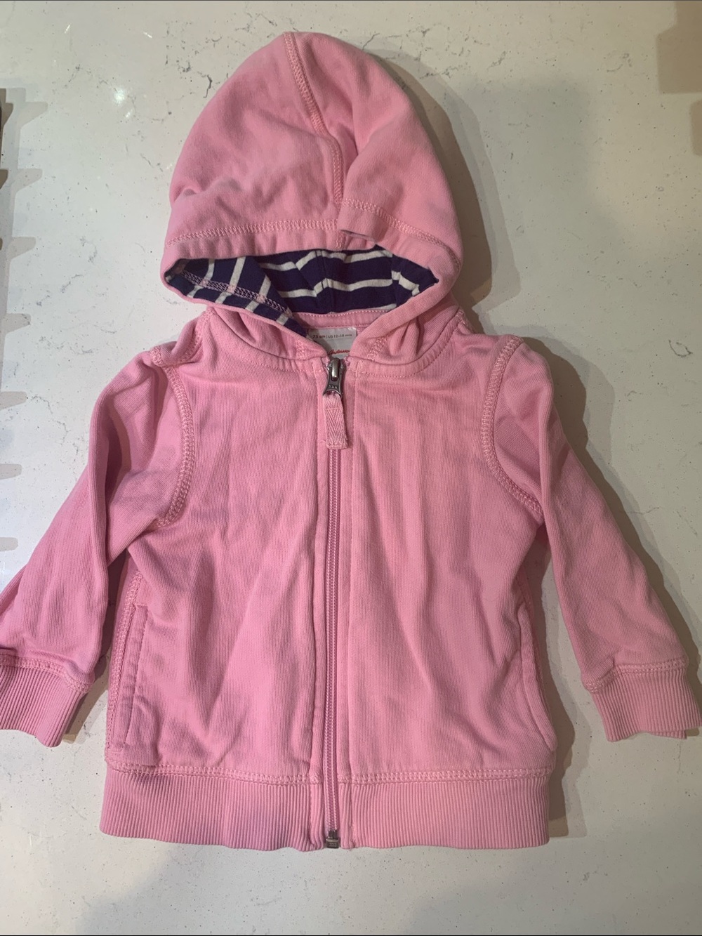 Hanna Andersson *100% cotton* pink sweatshirt, zip up with hoodie and pockets